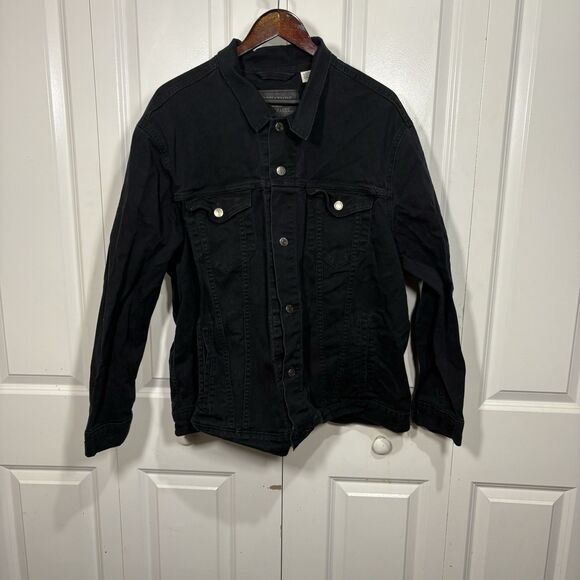 Levi's Signature Denim Jacket Men XXL Black Trucker Streetwear Y2K Classic Fall - Picture 1 of 8